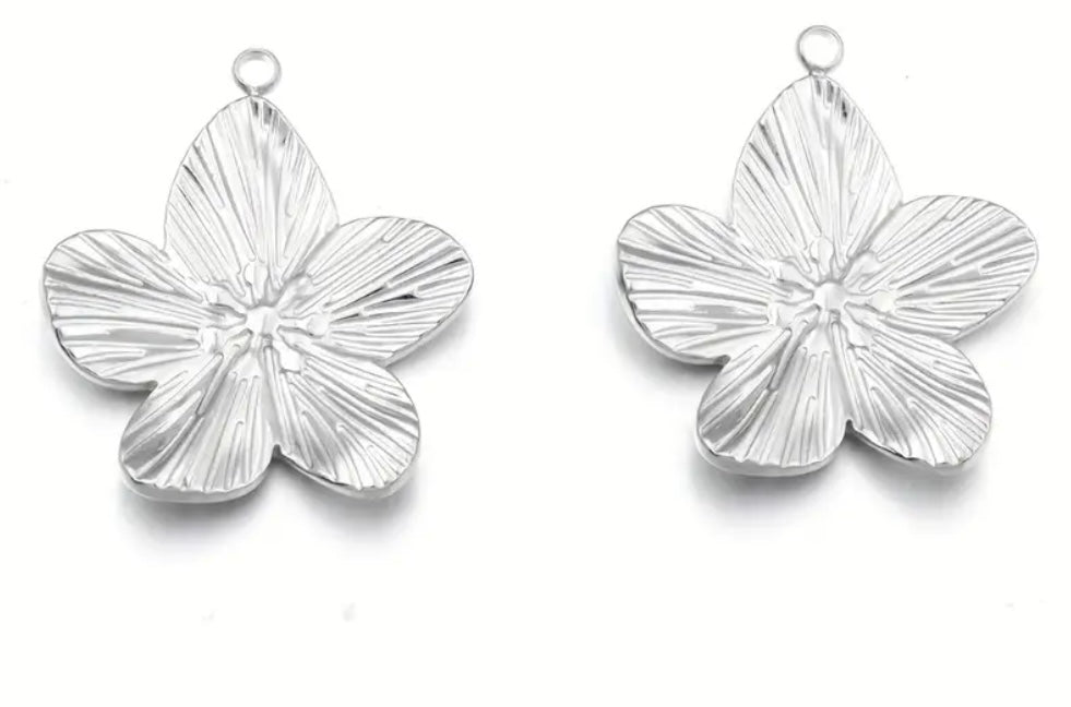 Silver flower charm