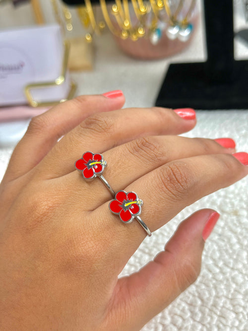 Anillos ajustables flor de maga🌺