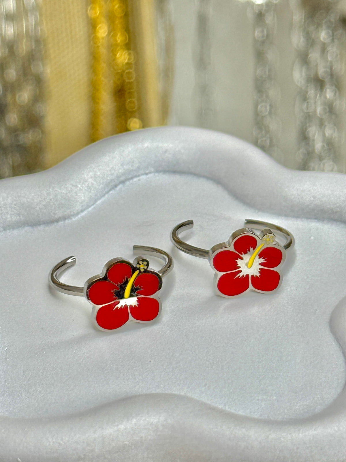 Anillos ajustables flor de maga🌺