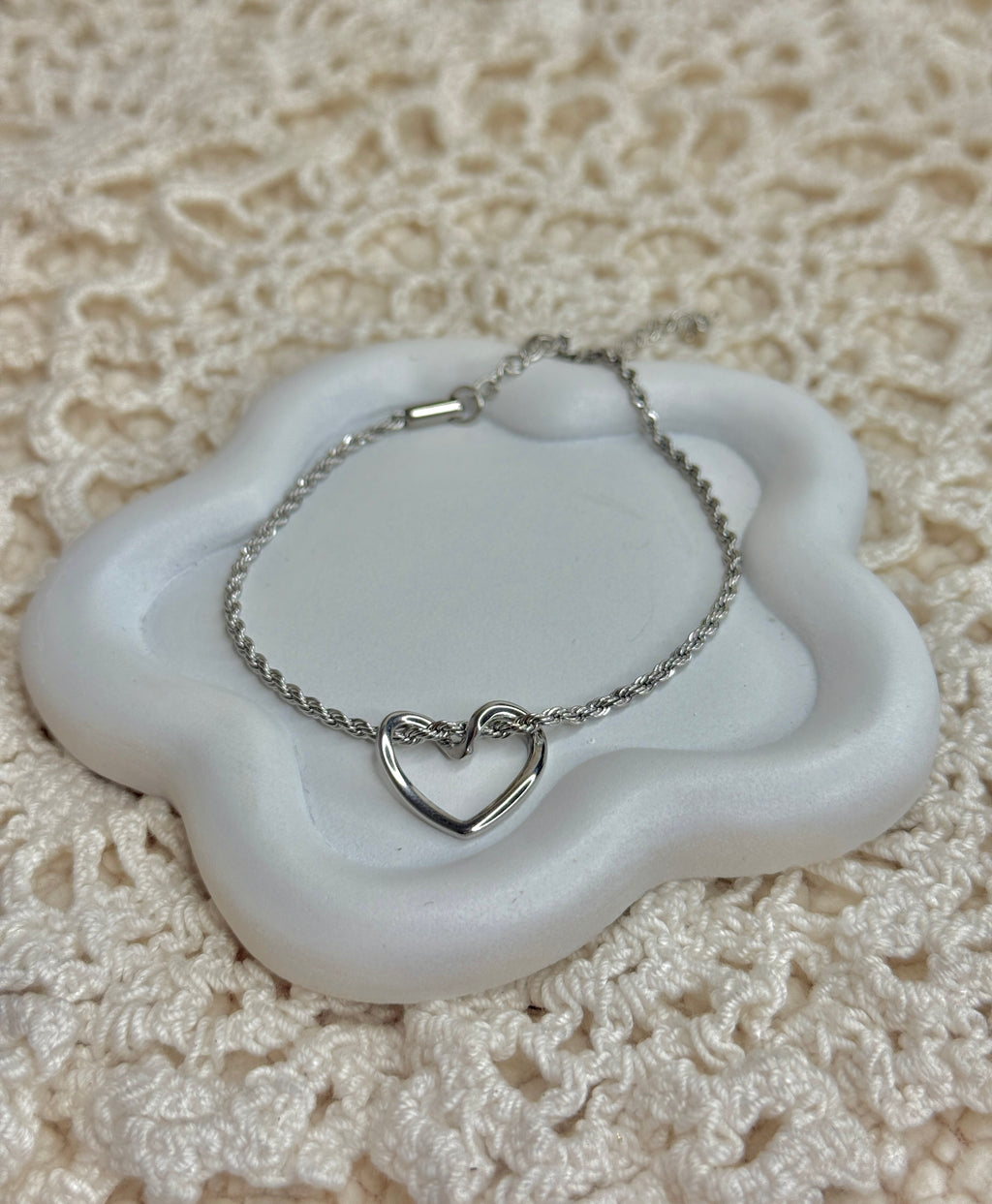 Silver heart bracelets
