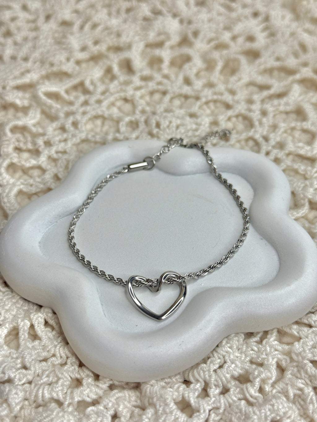 Silver heart bracelets